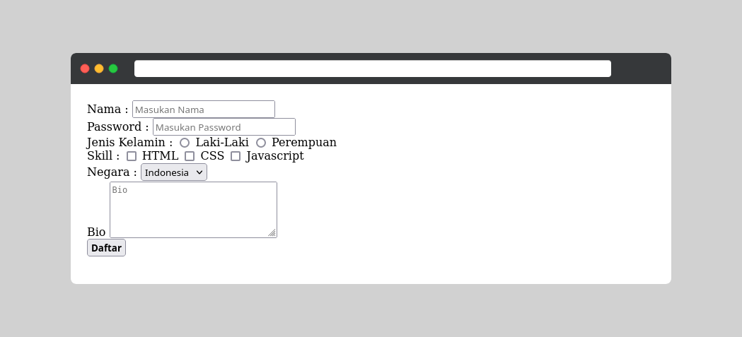Contoh Form Yang Komlpit