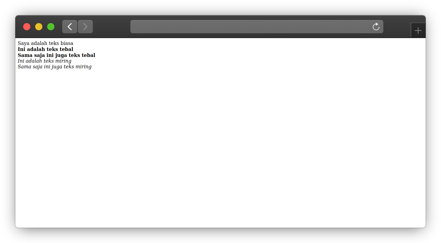 Menebalkan Dan Memiringkan Paragraf